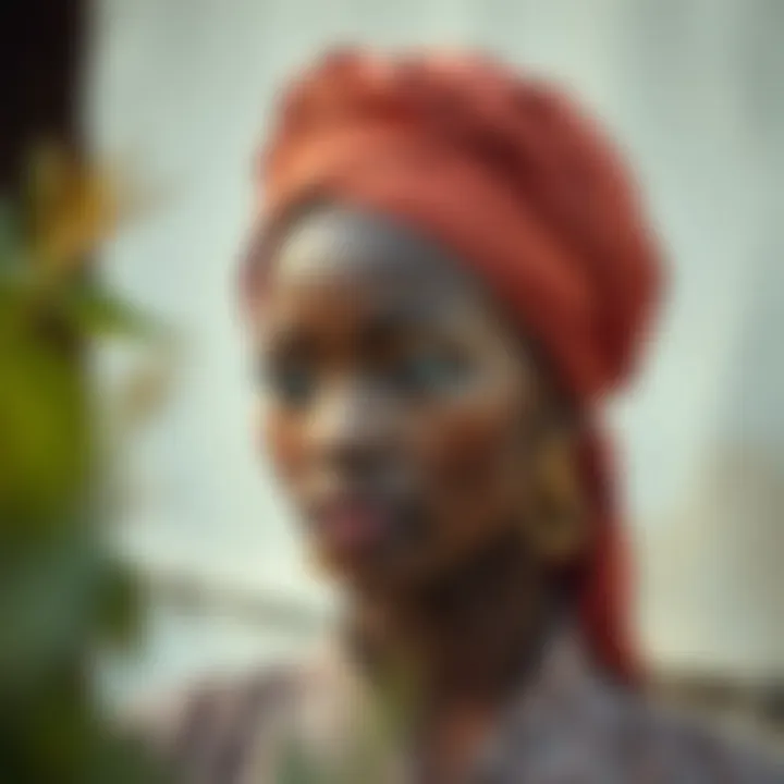 Historical depiction of traditional head wraps