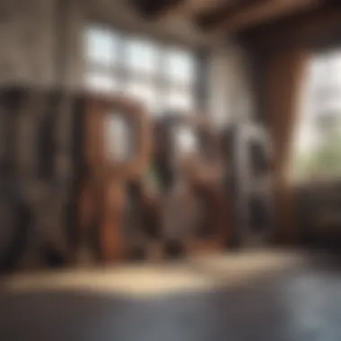 Interior Design with Rustic Metal Letters An elegant home decor setup featuring rustic metal letters, blending seamlessly with contemporary interior design.