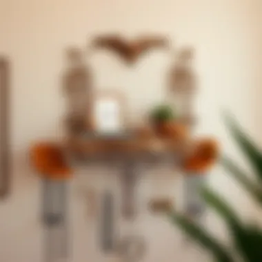 Artistic wall-mounted jewelry shelf with decorative elements