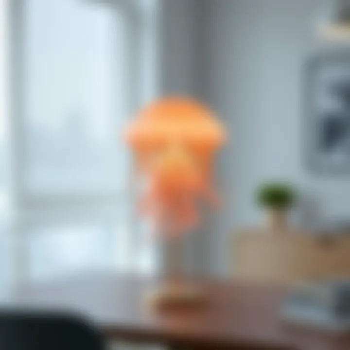 Jellyfish table lamp integrated into a contemporary office space