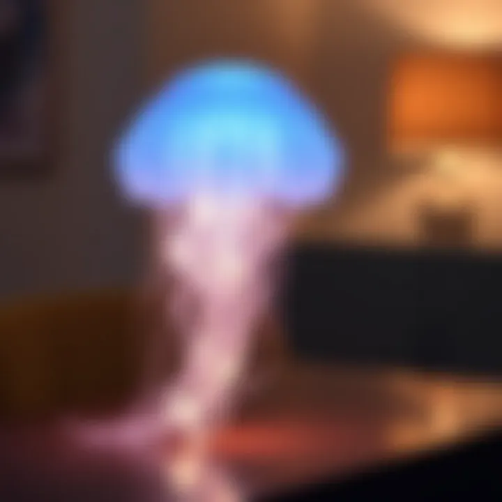 Artistic representation of light diffusion in a jellyfish lamp