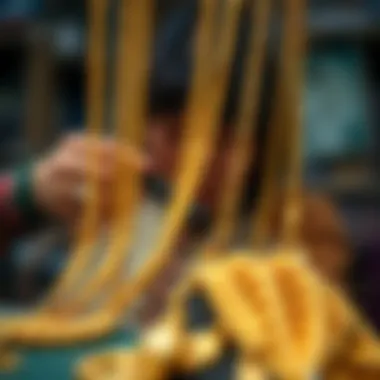 Artisan craftsmanship of gold chains highlighting detailed artistry