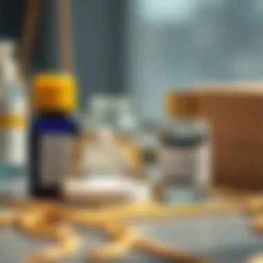 Close-up of care products for maintaining the shine of gold chains