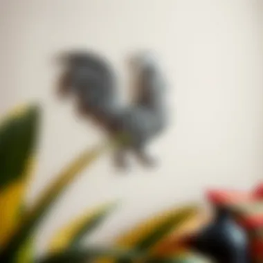 Elegant metal rooster wall art showcasing intricate designs