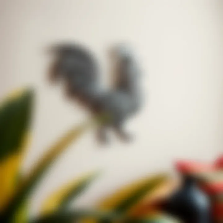 Elegant metal rooster wall art showcasing intricate designs