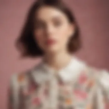 Vintage-inspired outfit featuring a floral Peter Pan collar dickie