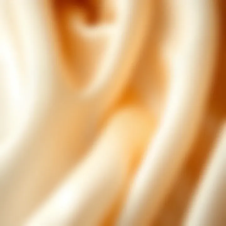 Close-up of silk fibers illustrating the material's quality