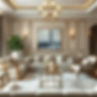 Elegant silver and gold accent decor in a modern living room