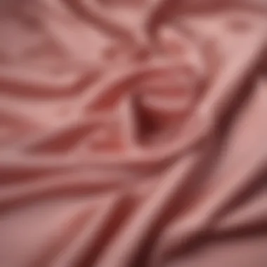 Close-up of satin fabric composition demonstrating its quality