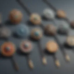 An elegant display of various bolo ties featuring unique designs and materials