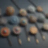 Diverse Designs of Bolo Ties An elegant display of various bolo ties featuring unique designs and materials