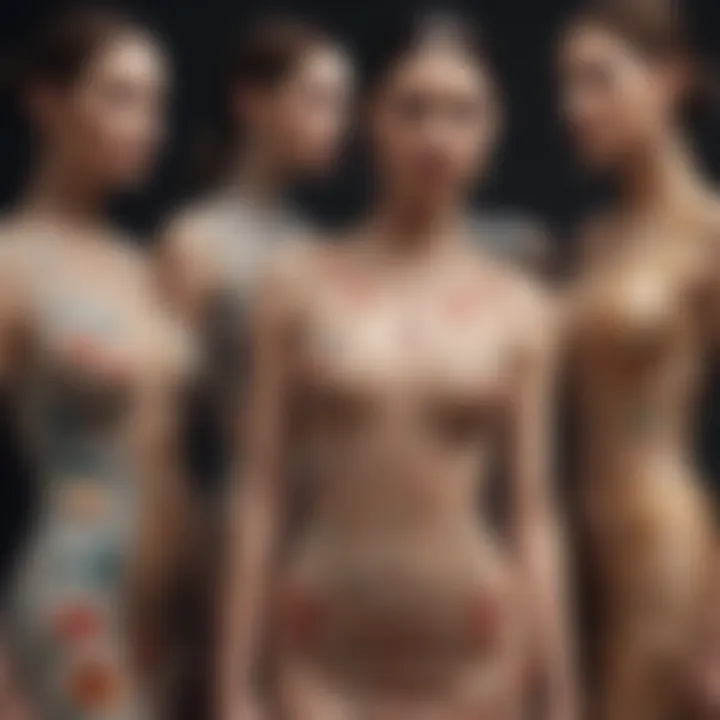 A collage of diverse cultural influences reflected in bodycon dress designs