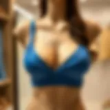 Elegant blue bikini top on display