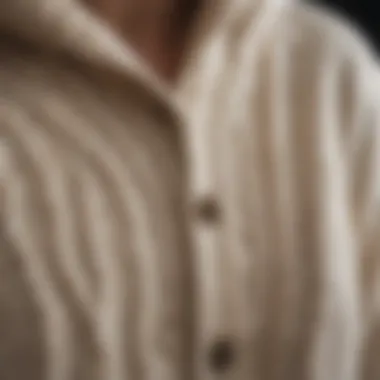 Intricate Cable Knit Patterns A close-up of intricate cable knit patterns on a cardigan