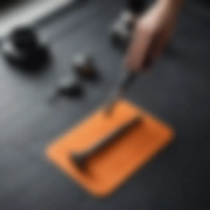 Proper placement of styling tools on a silicone hot tool mat