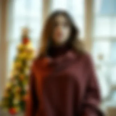 Cozy soft sweater dress draped elegantly