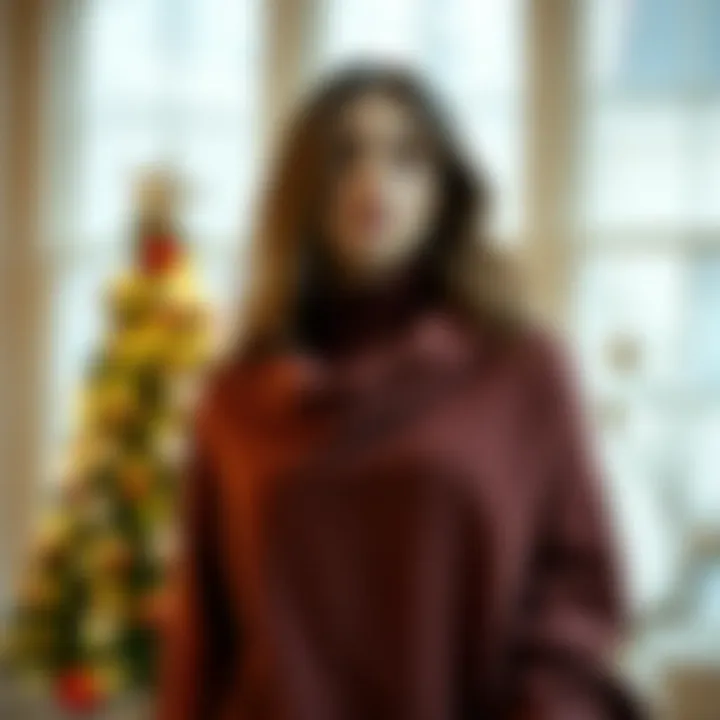 Cozy soft sweater dress draped elegantly