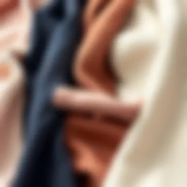 Collection of fabric swatches for sweater dresses