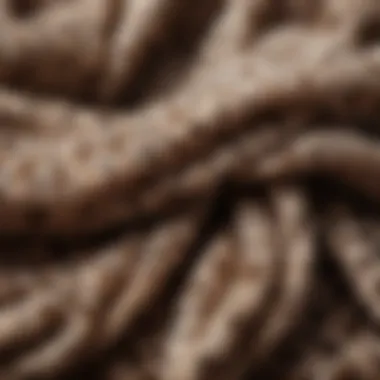 Close-up of cashmere fabric highlighting its softness and texture