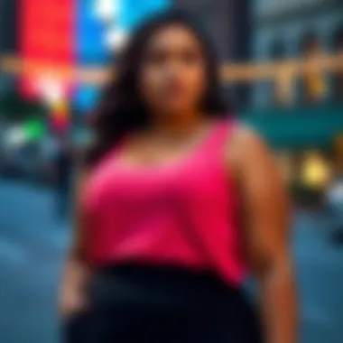 A versatile plus size cotton tank styled for an evening out