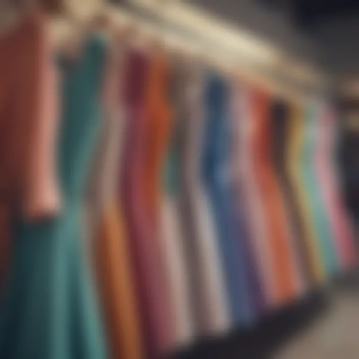 Variety of fabric choices for skater dresses displayed