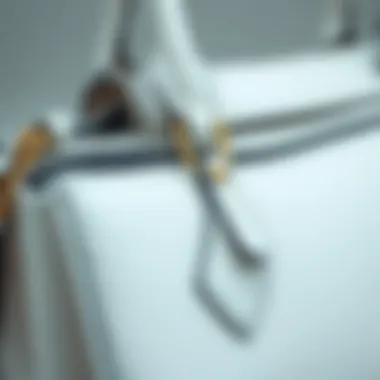 Material Matters: Craftsmanship of White Bookbag Purses Close-up of high-quality materials used in white bookbag purse