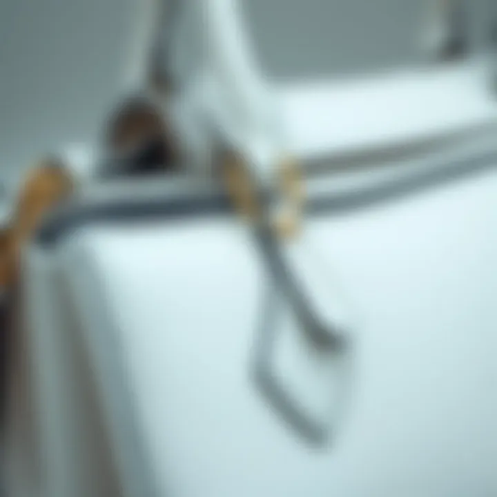 Material Matters: Craftsmanship of White Bookbag Purses Close-up of high-quality materials used in white bookbag purse