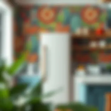 Variety of peel and stick wallpaper designs for kitchens