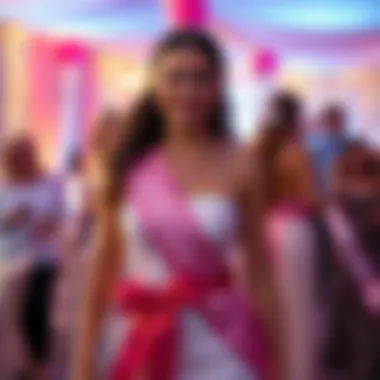 Stylish bridal shower sash worn during a festive celebration