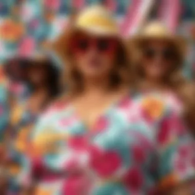 Vibrant fabric patterns for plus size cover-up dresses