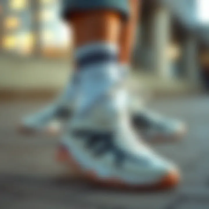 Fashion-forward sport slips integrated into modern outfits.