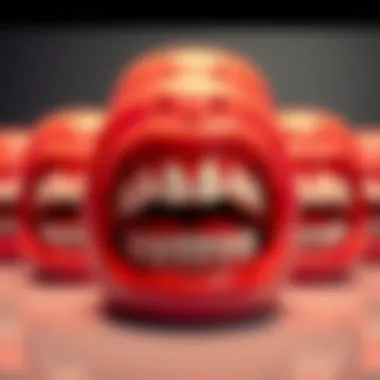 Artistic representation of various single tooth grillz styles