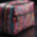 Elegant large zip makeup bag showcasing vibrant colors and patterns.