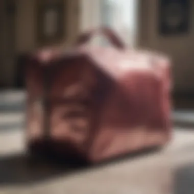 Stylish large zip makeup bag being used as a travel accessory.