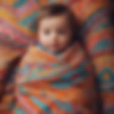 Cozy wearable blanket for infants showcasing vibrant patterns